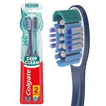 Colgate 360 Whole Mouth Clean Adult Manual Toothbrush, Medium