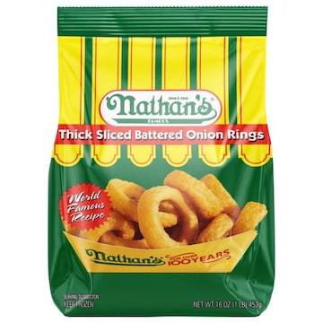 Nathan's Onion Rings, Battered, Thick Sliced