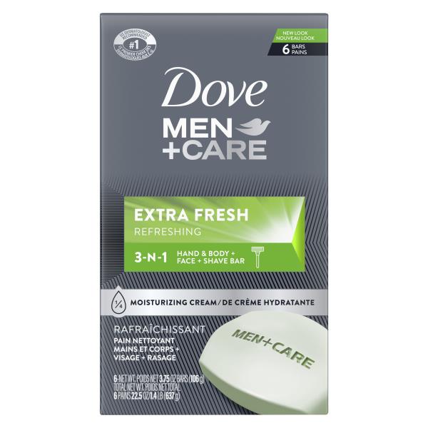 Dove Men+Care Bar 3 in 1 Cleanser for Body, Face, and Shaving Extra Fresh -  Shop Hand & Bar Soap at H-E-B