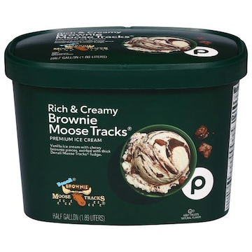 Publix Rich & Creamy Premium Brownie Moose Tracks Ice Cream
