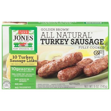 Jones Dairy Farm Sausages Links, Turkey, Golden Brown