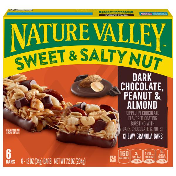 Nature Valley Sweet & Salty Nut Chewy Dark Chocolate, Peanut