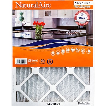 Natural Aire Air Cleaning Filter, Odor Eliminator w/ Baking Soda, 14 x 18 x 1