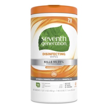 Seventh Generation Disinfecting Wipes, Lemongrass Citrus Scent