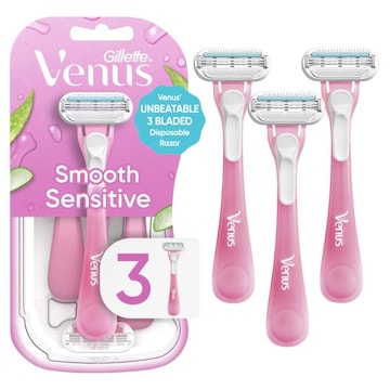 Venus Sensitive Women's Disposable Razor, 3 Count