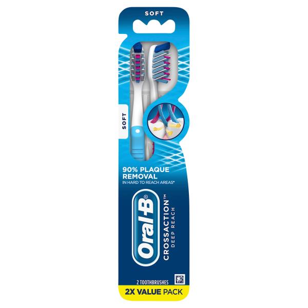 Oral-B CrossAction Toothbrushes, Deep Reach, Soft, Value Pack | Publix ...