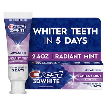 Crest 3D White Advanced Toothpaste, Radiant Mint, 2.4 oz