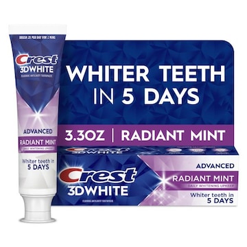 Crest 3D White Advanced Toothpaste, Radiant Mint, 3.3 oz