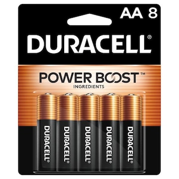 Duracell Power Boost Coppertop AA Alkaline Batteries, 8/Pack