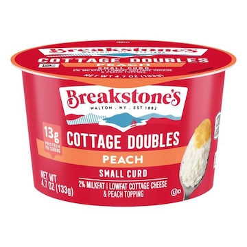 Breakstone's Cottage Double, Peach, Lowfat, 2% Milkfat, Small Curd