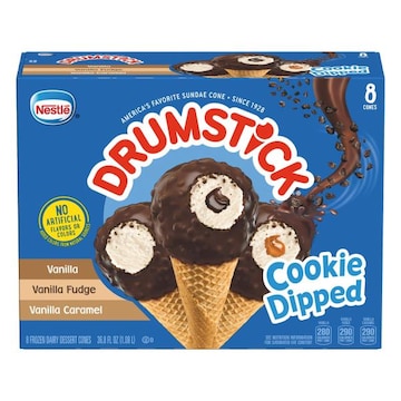 Drumstick Cookie Dipped Frozen Dairy Dessert Cones Variety Pack