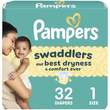 Pampers Swaddlers Diapers, Size 1