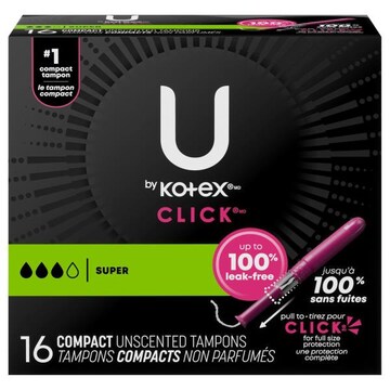 U by Kotex Click Compact Super Unscented Tampons