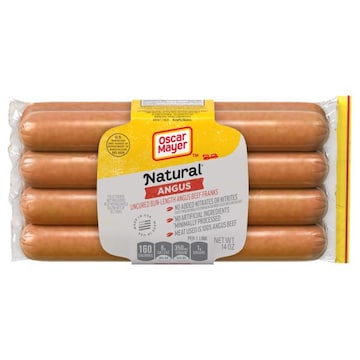 Oscar Mayer Selects Bun-Length Angus Beef Uncured Beef Franks Hot Dogs