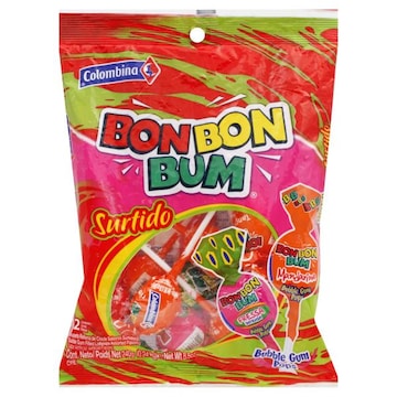 Colombina Bon Bon Bum Bubble Gum Pops, Assorted