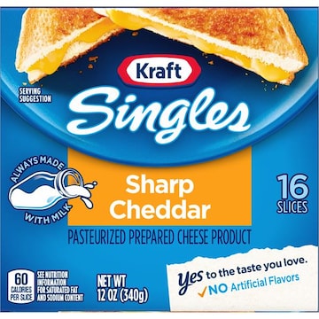 Kraft Singles Cheese Slices, Sharp Cheddar