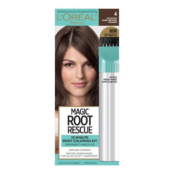 L'Oreal Paris Magic Root Permanent 10 Minute Root Hair Coloring Kit 4 Dark Brown