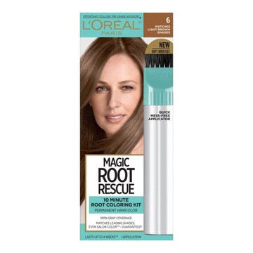 L'Oreal Paris Magic Root Permanent 10 Minute Root Hair Coloring Kit 6 Light Brown
