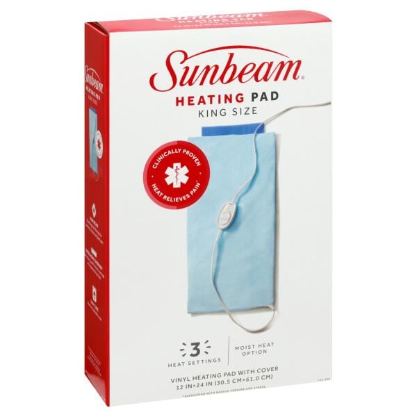 Sunbeam Heating Pad with Cover, Vinyl, Light Blue, King Size | Publix ...