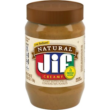JIF Natural Creamy Peanut Butter Spread – Contains 90% Peanuts