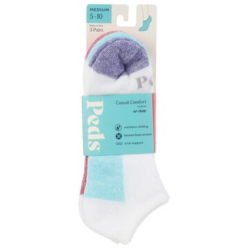 Peds Socks, No-Show, Cushion, Casual Comfort, White, Ladies, Medium 5-10