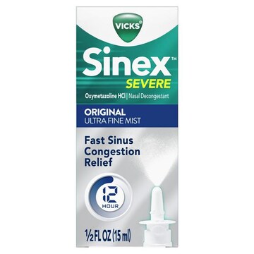 Vicks Sinex Severe Ultra Fine Nasal Mist, Nasal Decongestant Over-the-Counter Medicine, 265 Sprays