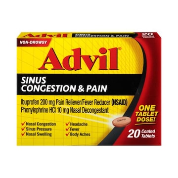 ADVIL Sinus Congestion and Pain Medicine, 20 Tablets