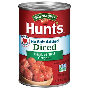 Hunt's Diced Tomatoes With Basil Garlic And Oregano No Salt Added