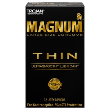 Trojan Magnum Condoms, Latex, Lubricant, Ultrasmooth, Thin, Large Size