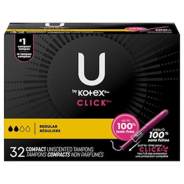 U by Kotex Click Compact Regular Unscented Tampons