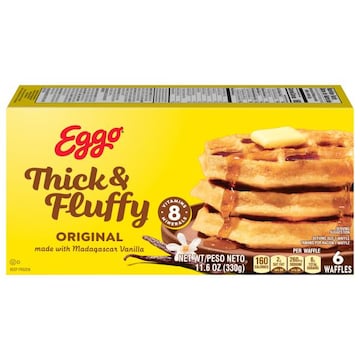 Eggo Thick and Fluffy Frozen Waffles Original, Frozen Breakfast