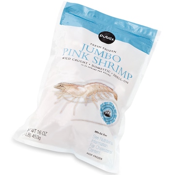 Publix Florida Pink Shrimp, Jumbo, 16/20 Shrimp/Lb, Wild, Sustainably Sourced, Frzn