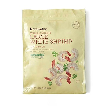 GreenWise White Shrimp, Large, 26/30 Shrimp/Lb, Wild, Sustainable, Frozen