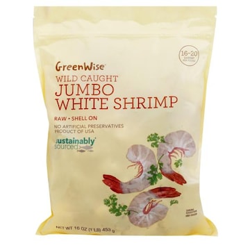 GreenWise White Shrimp, Jumbo, 16/20 Shrimp/Lb, Wild, Sustainable, Frozen