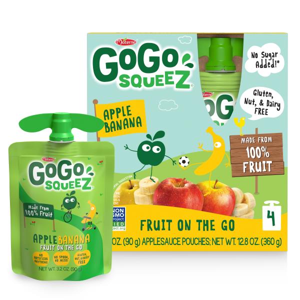 GoGo squeeZ No Sugar Added Apple Banana Applesauce and Fruit Puree