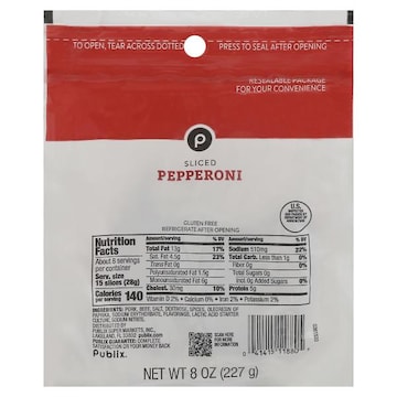 Publix Pepperoni, Sliced