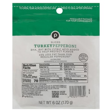 Publix Sliced Turkey, Pepperoni