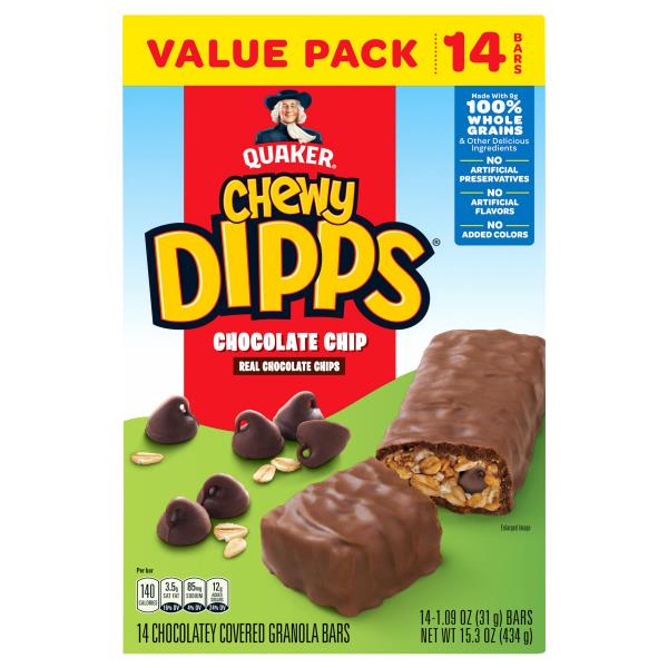 Quaker Chewy Dipps Granola Bars, Chocolate Chip, Value Pack | Publix ...