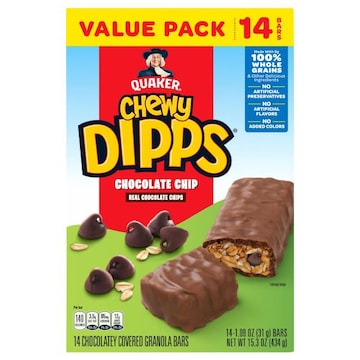Quaker Chewy Dipps Chocolate Chip Granola Bars Value Pack
