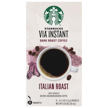 Starbucks Via Instant Coffee, 100% Arabica, Dark Roast, Italian Roast