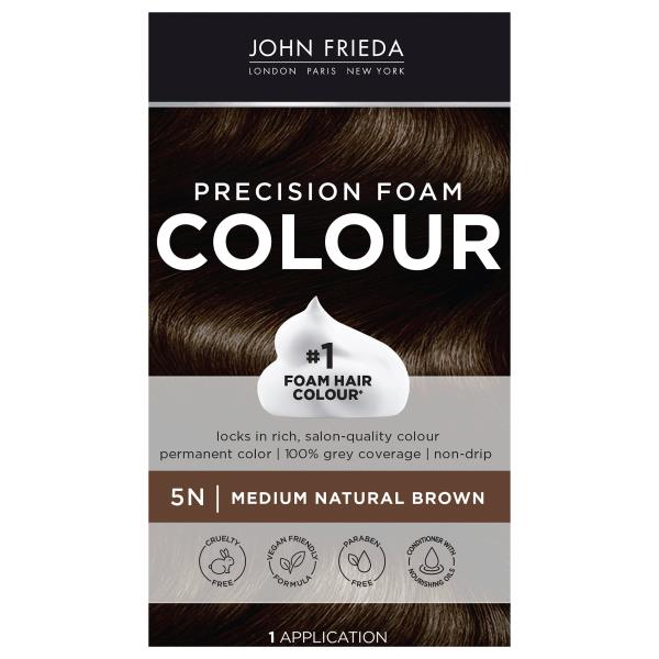 John Frieda Hair Colour, Precision Foam, Medium Natural Brown 5N