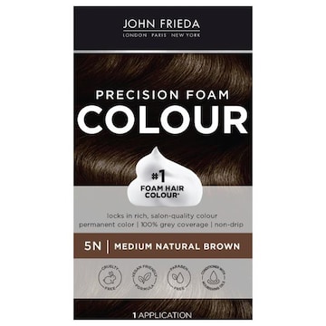 John Frieda Hair Colour, Precision Foam, Medium Natural Brown 5N