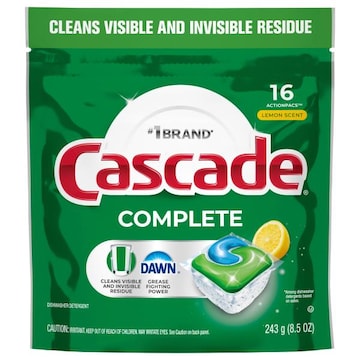 Cascade Complete ActionPacs Lemon Scent Dishwasher Detergent