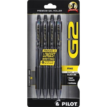 Pilot G2 Gel Pens, Black Ink, Fine, 0.7 mm