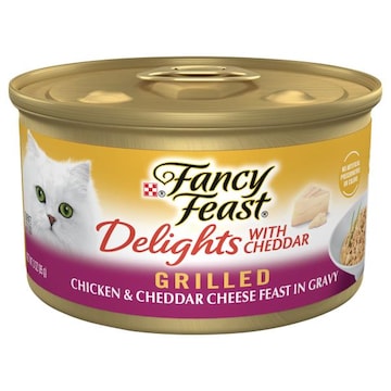 Fancy Feast Delights with Cheddar Gourmet Grilled Chicken & Cheddar Cheese Feast in Gravy Cat Food