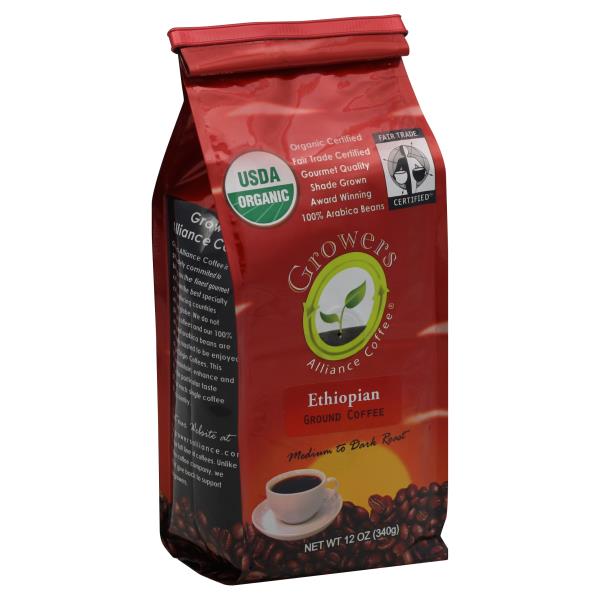 Growers Alliance Coffee Coffee, Ground, Medium to Dark Roast, Ethiopian