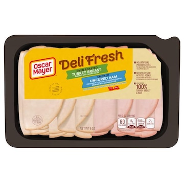 Oscar Mayer Deli Fresh Oven Roasted Turkey Breast & Smoked Uncured Ham Sliced Lunch Meat Variety Pack