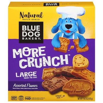 Three Dog Bakery More Crunch Treats for Dogs, Assorted Flavors, Large