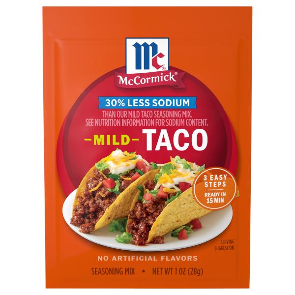 McCormick 30 Less Sodium Mild Taco Seasoning Mix Publix Super Markets