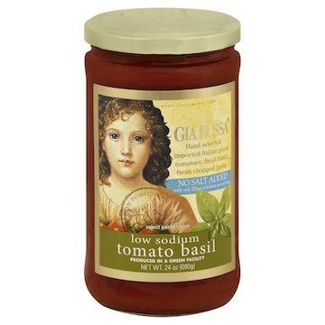 Gia Russa Pasta Sauce, Select, Low Sodium, Tomato Basil